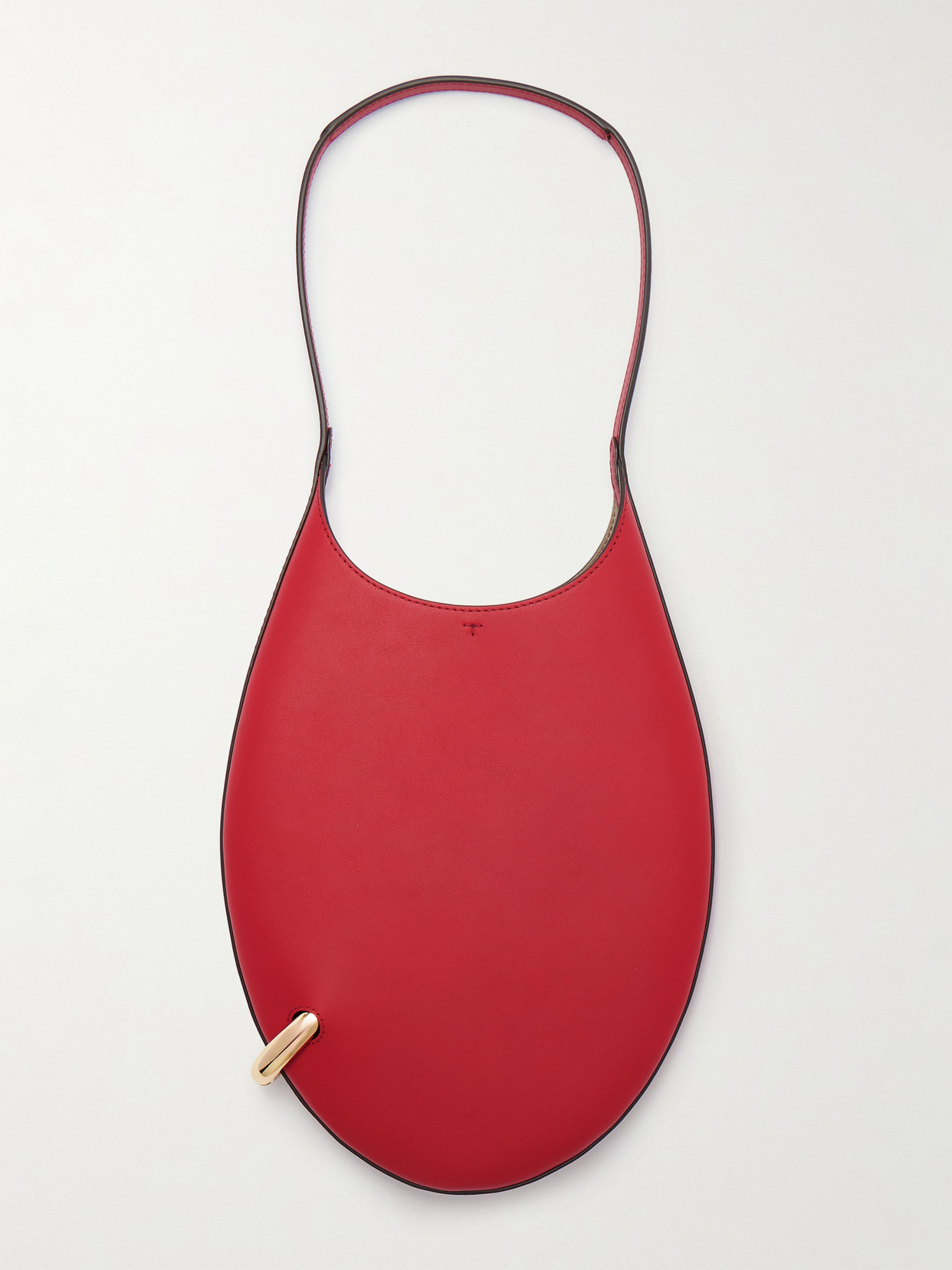 Tory Burch Pierced Small Embellished Leather Tote Bag In Red