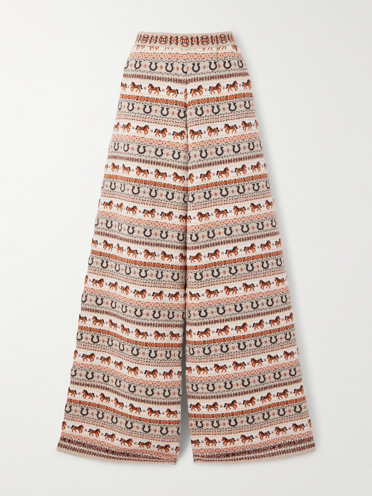 Stella Mccartney Wool Wide-leg Pants In Multi