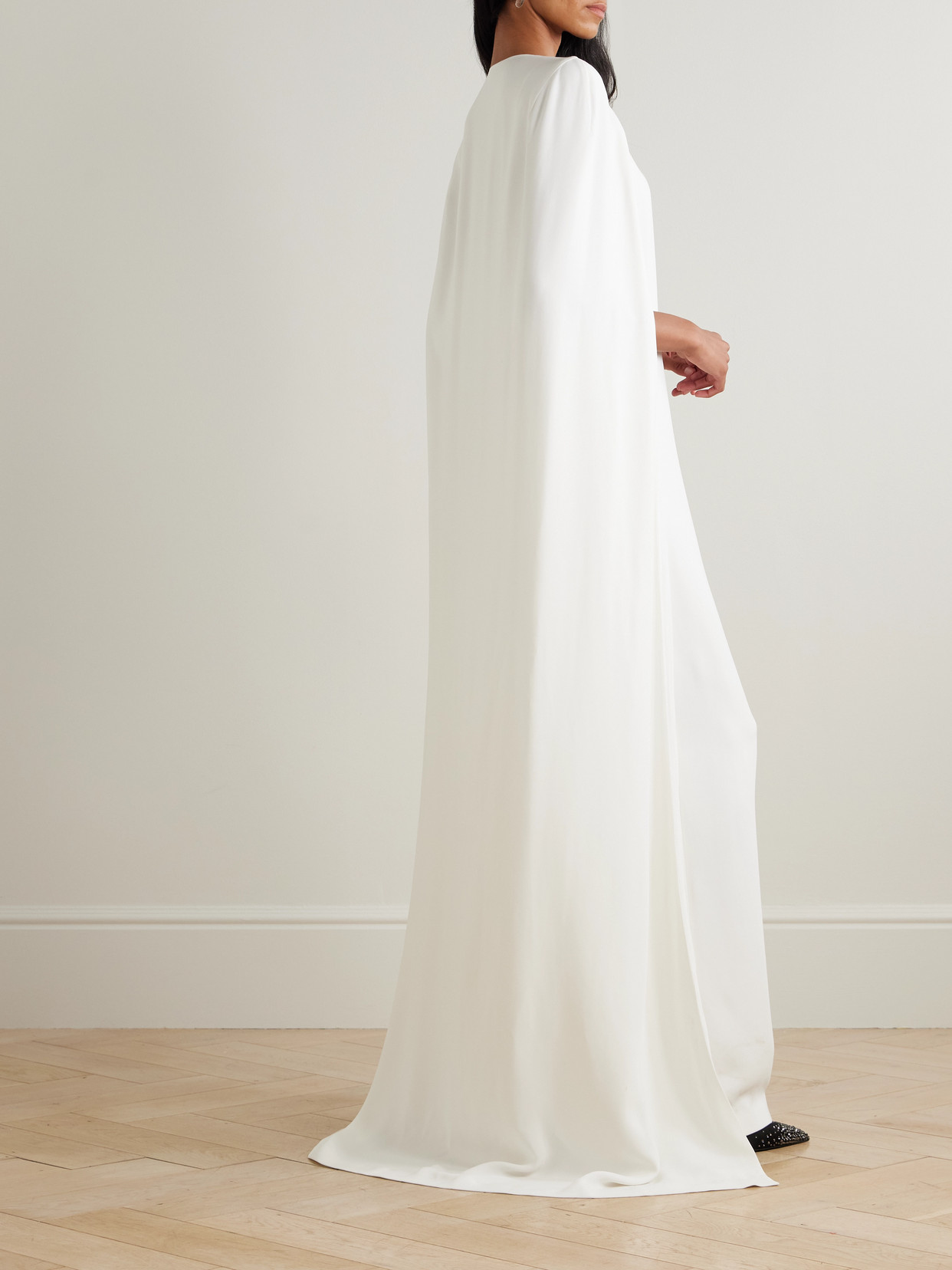 Stella Mccartney Cape-effect Stretch-cady Gown In White