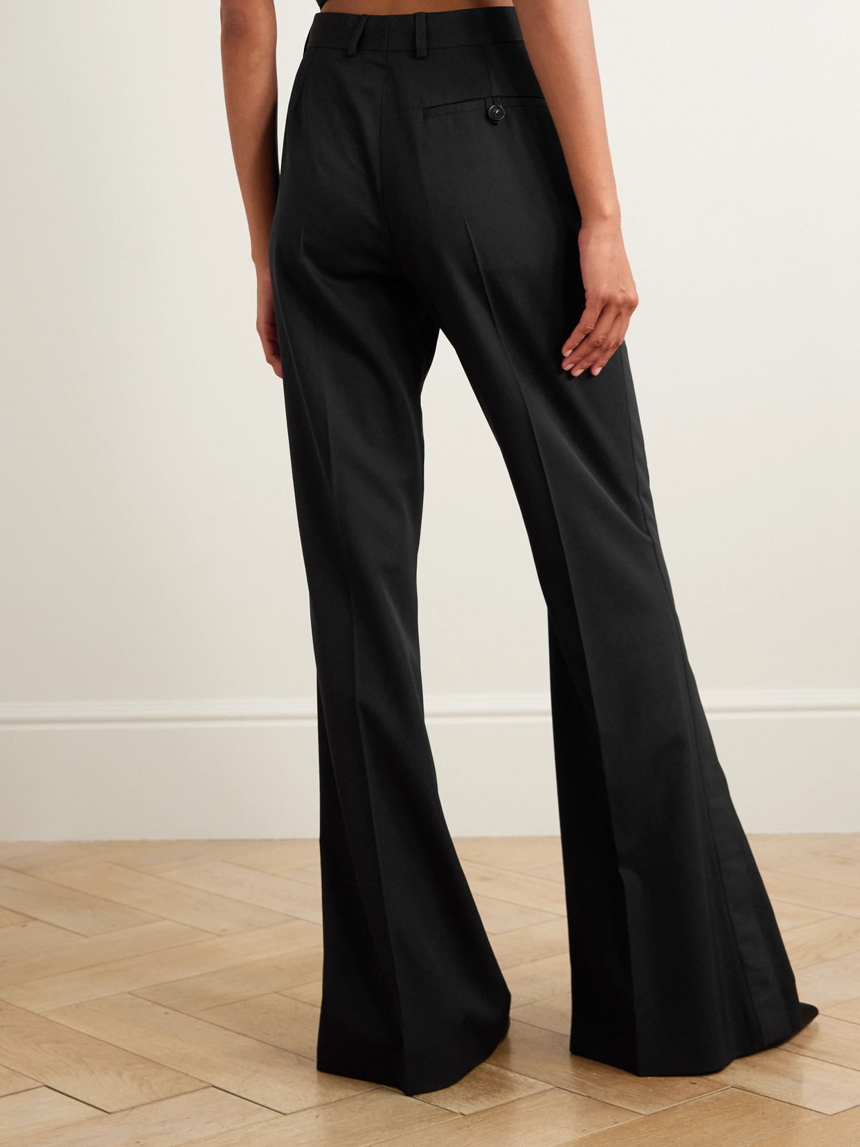 Stella Mccartney Wool-twill Flared Pants In Black