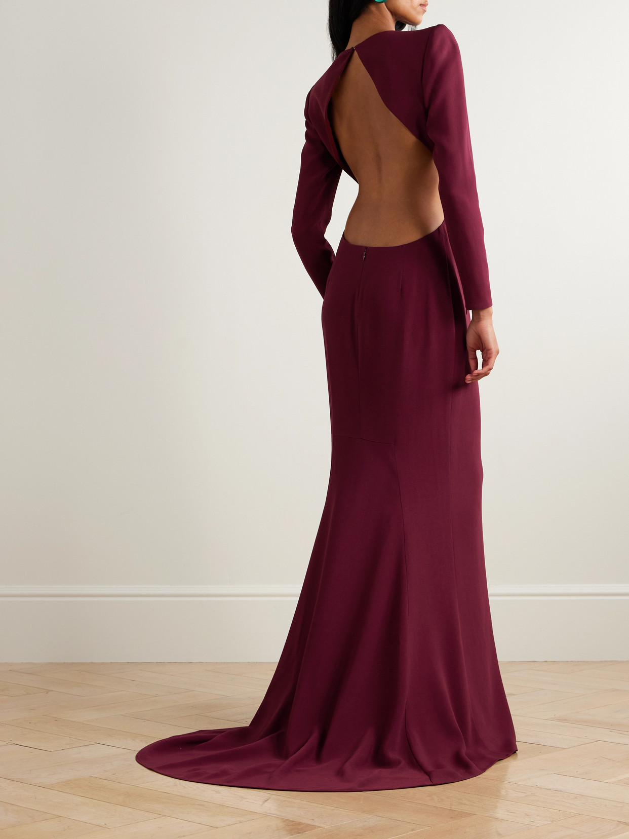 Stella Mccartney Open-back Cady Gown In Red