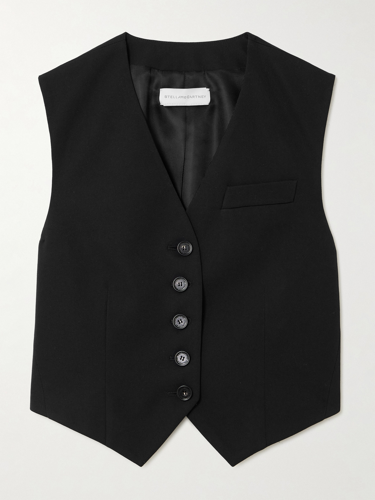 Stella Mccartney Twill Vest In Black