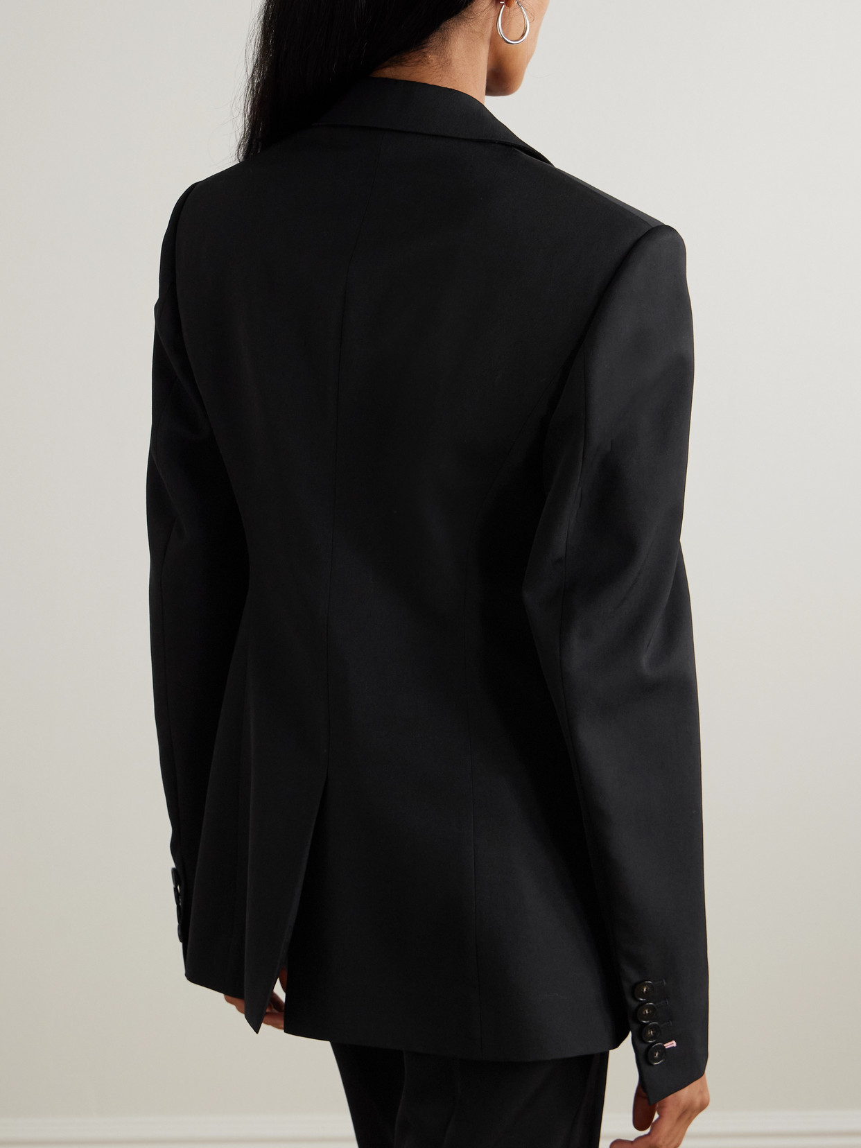 Stella Mccartney Tailored Flannel Boyfriend Jacket In Black