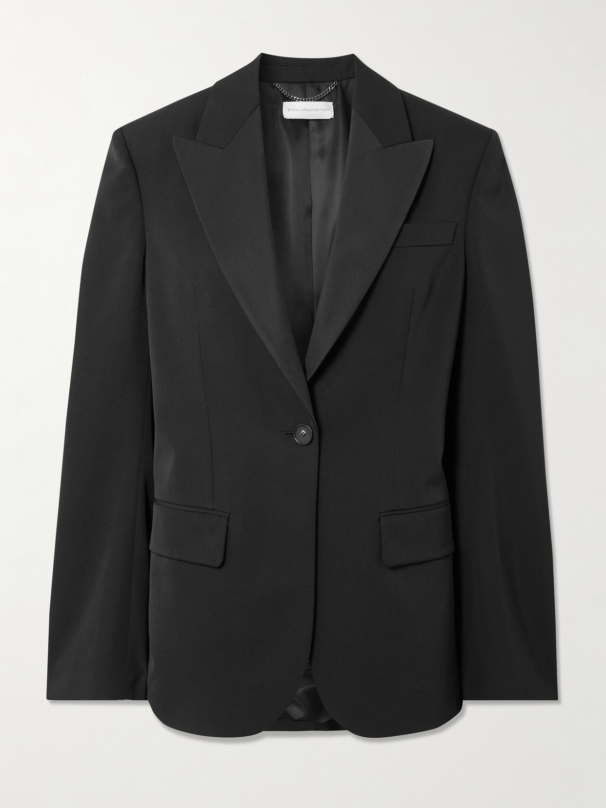 Stella Mccartney Tailored Flannel Boyfriend Jacket In Black