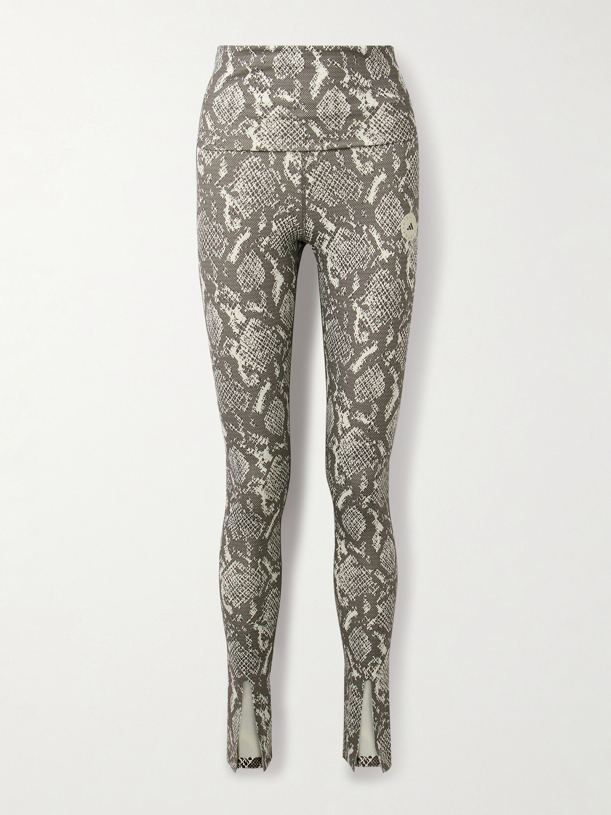 Adidas By Stella Mccartney Snake-print Recycled-stretch Leggings In Gray