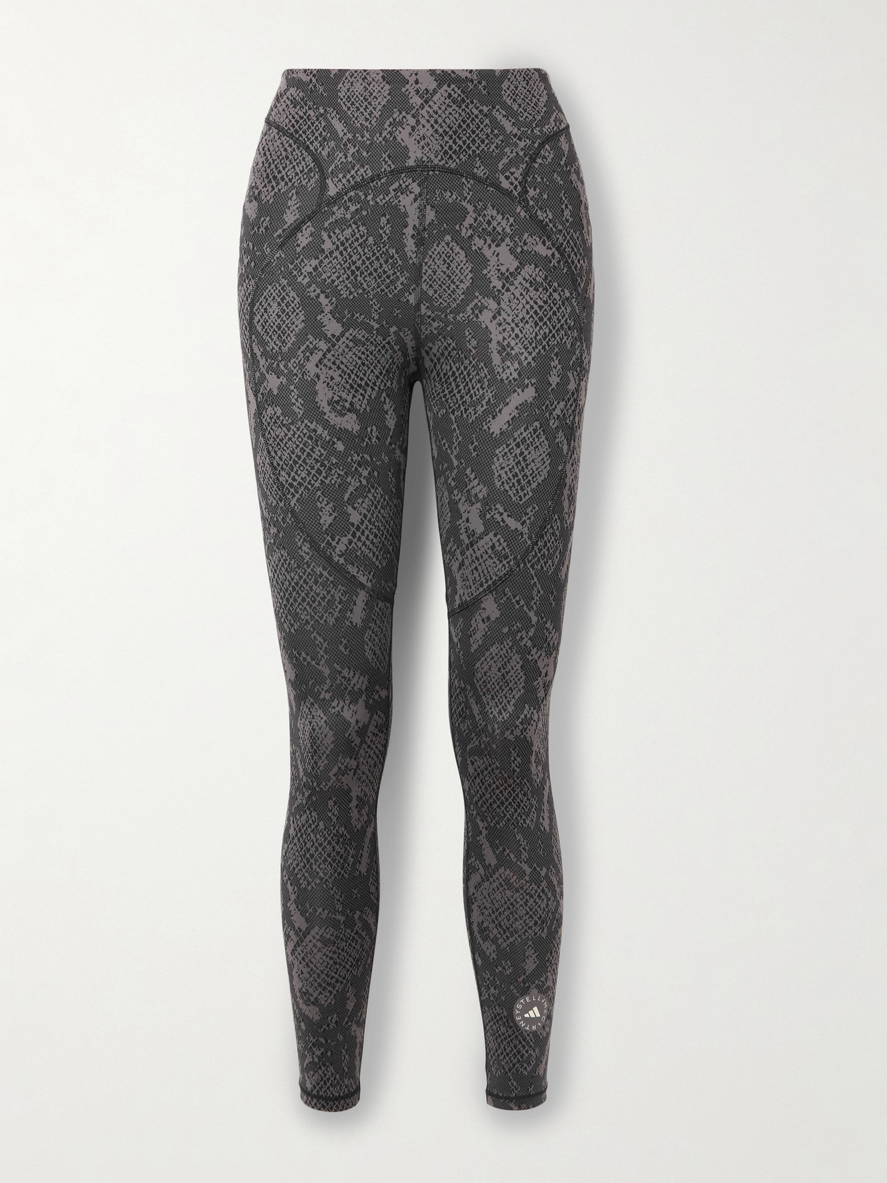 Adidas By Stella Mccartney Printed Recycled Leggings In Gray