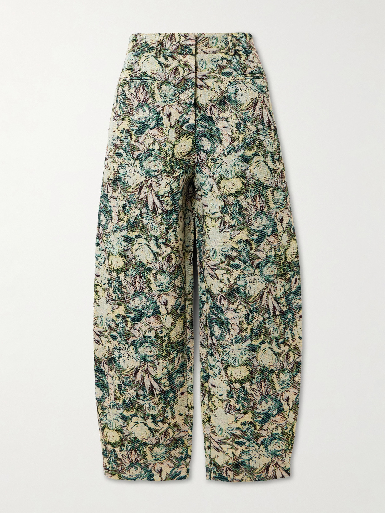 Ganni Floral Jacquard Pants In Multi