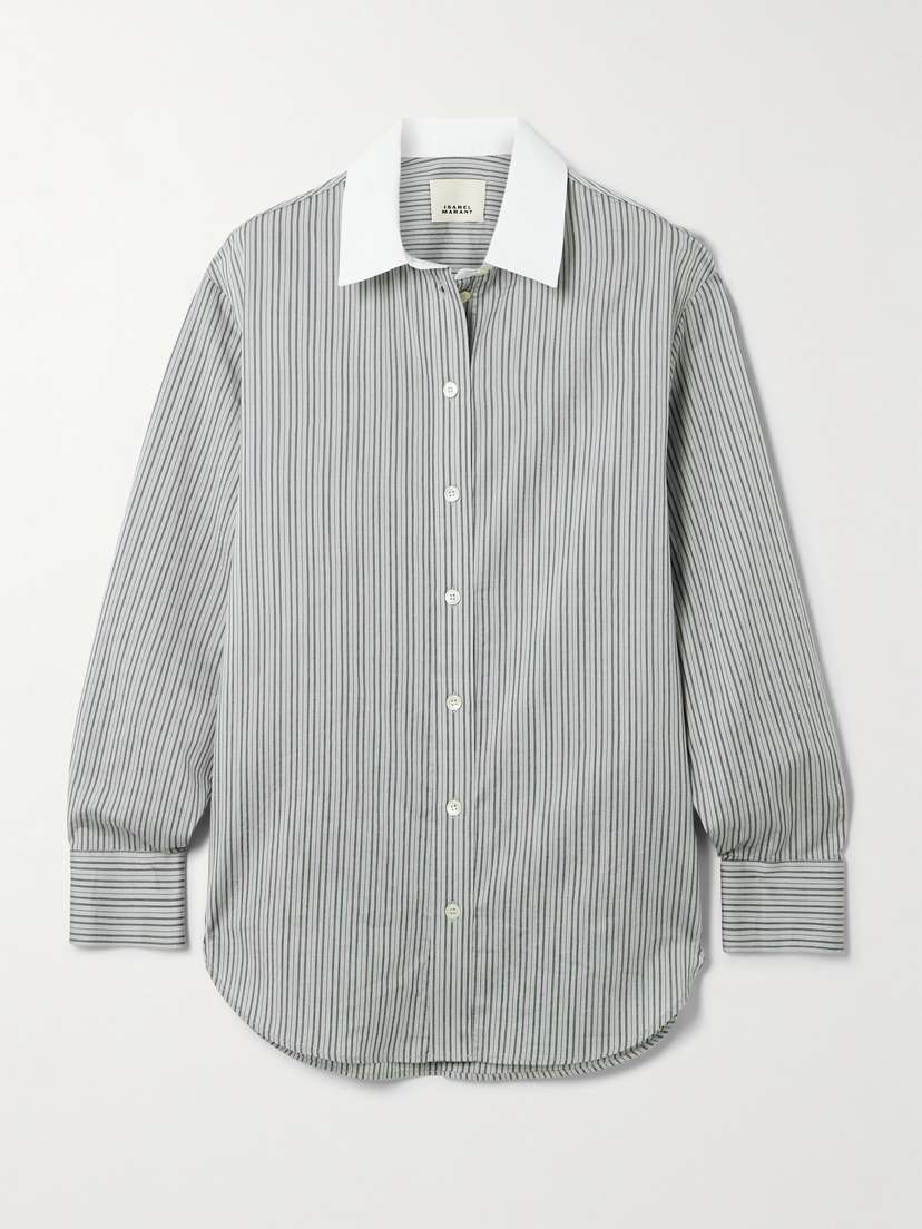 Isabel Marant Fabrilane Striped Cotton And Silk-blend Twill Shirt