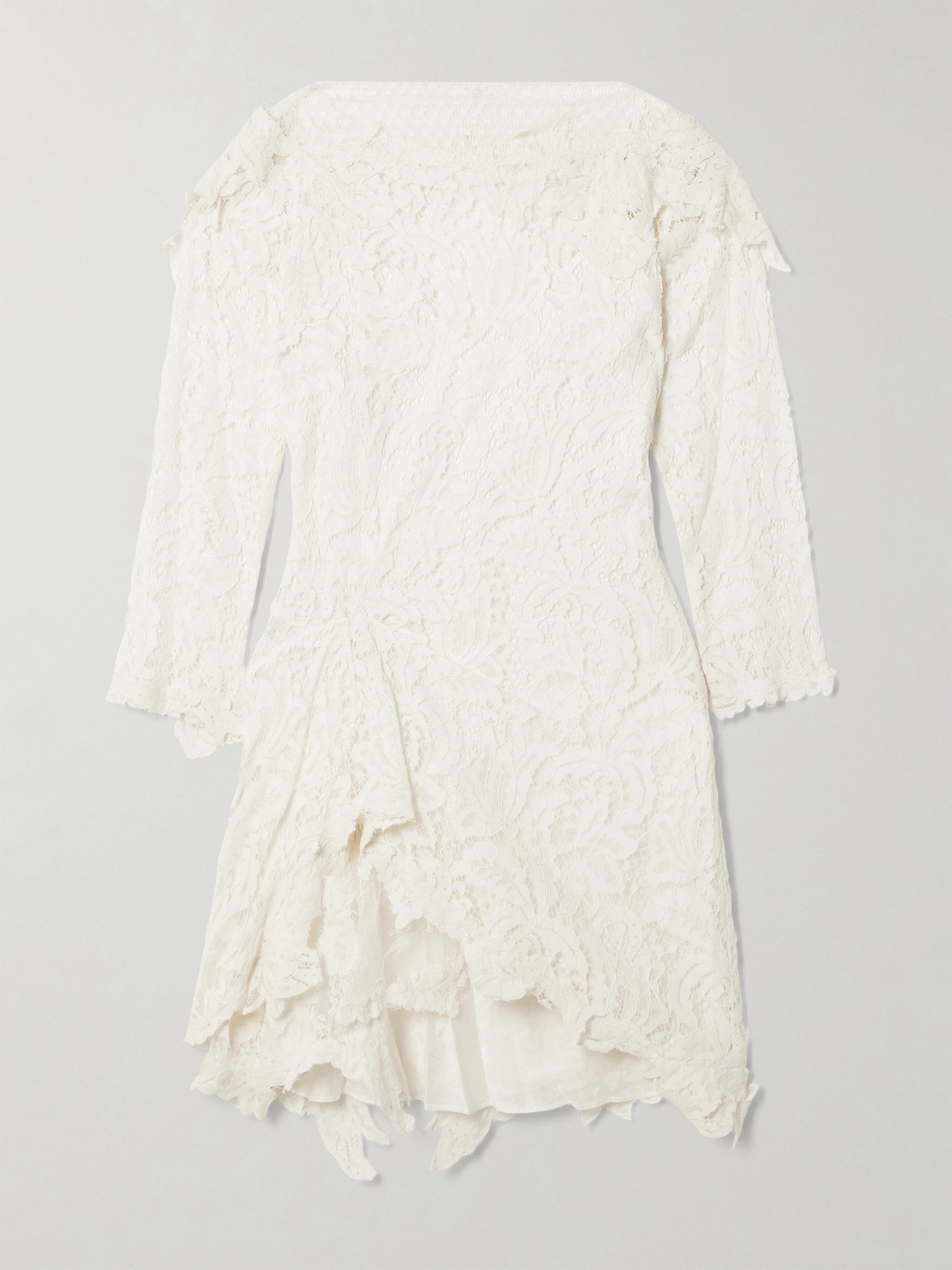 Isabel Marant Rubiana Asymmetric Paneled Draped Cotton-blend Lace Dress In White