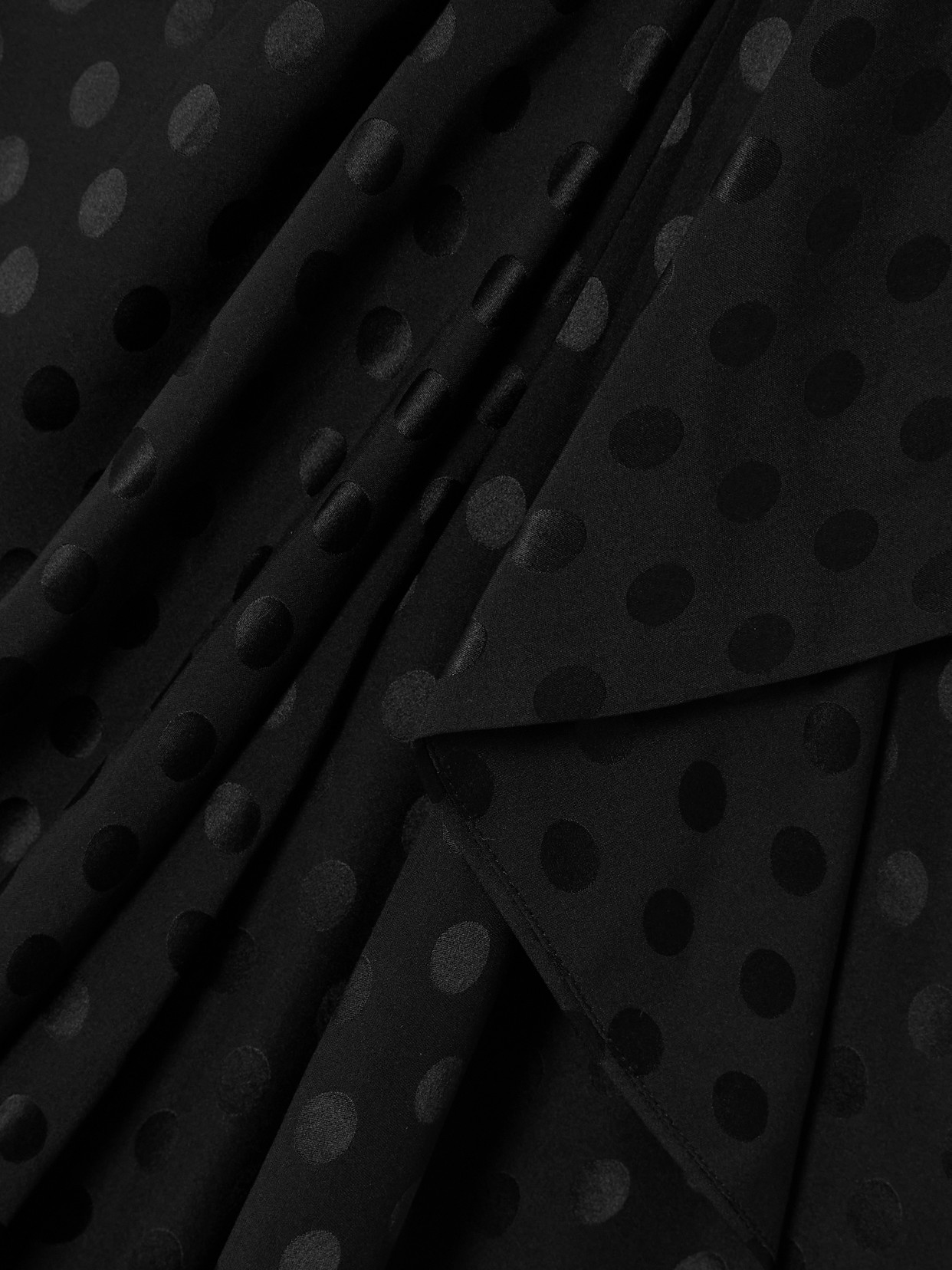 Isabel Marant Draped Polka-dot Mesh-jacquard Midi Skirt In Black