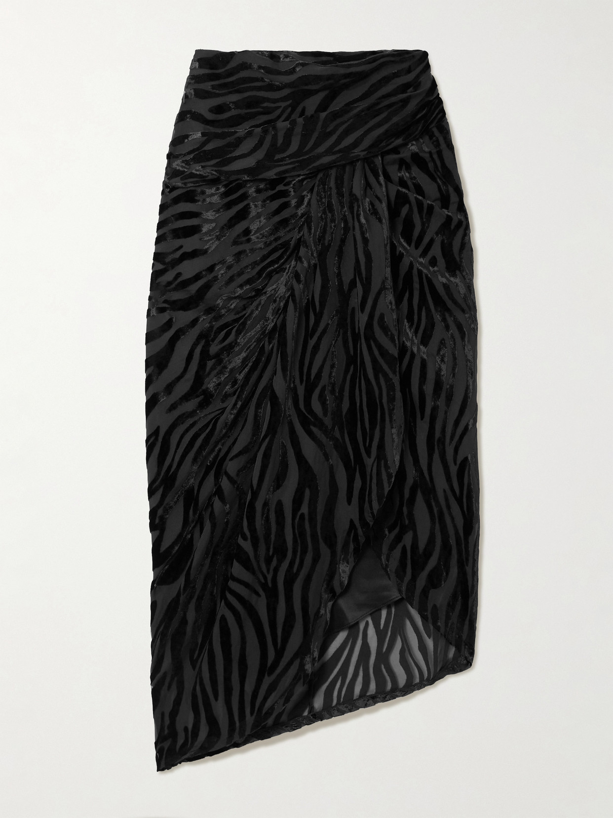 Isabel Marant Asymmetric Midi Skirt Animal Print In Black
