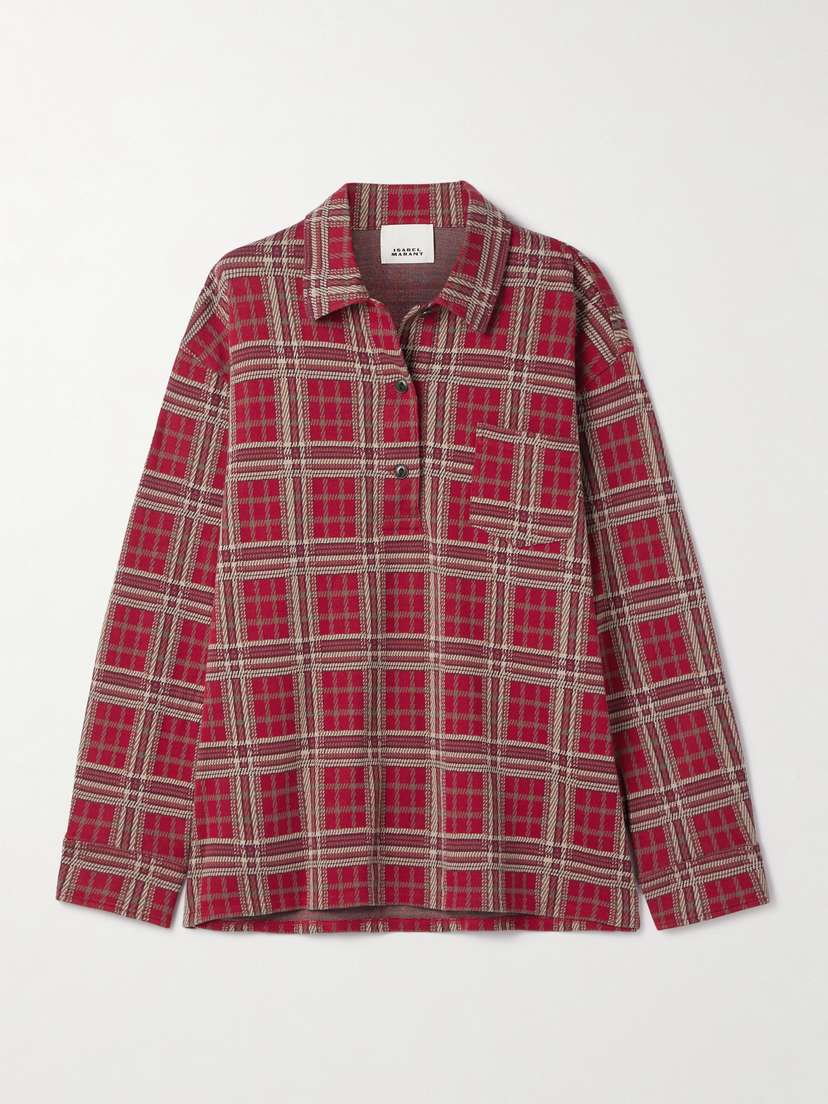 Isabel Marant Bruna Oversized Checked Cotton Shirt