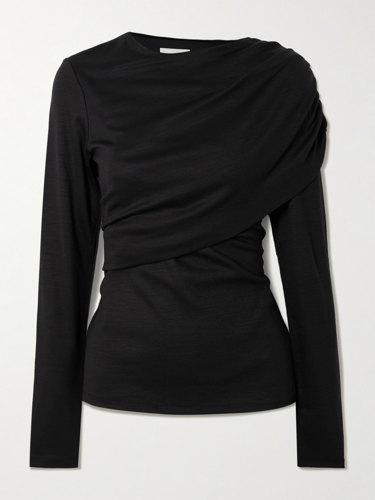 Isabel Marant Asna Draped Wool-jersey Top In Black