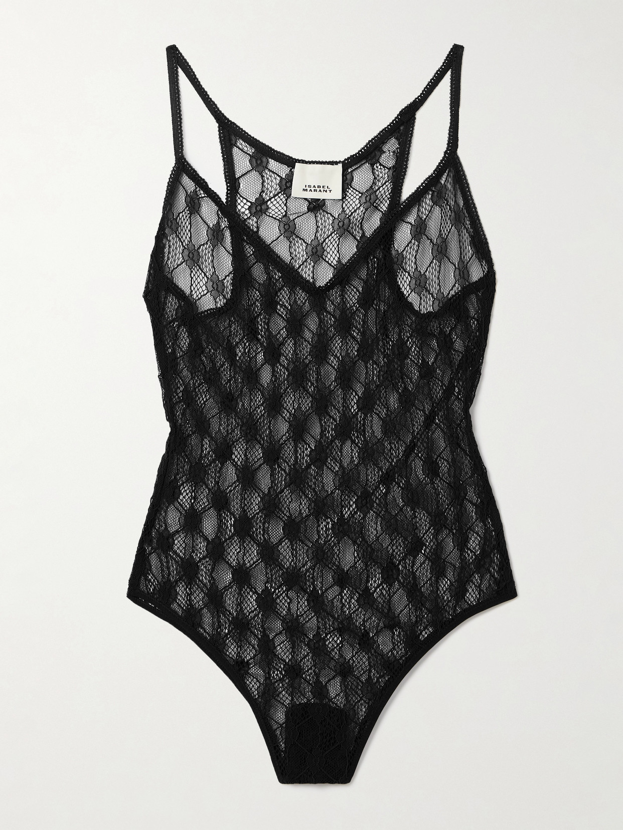 Isabel Marant Mildy Stretch-lace Bodysuit In Black