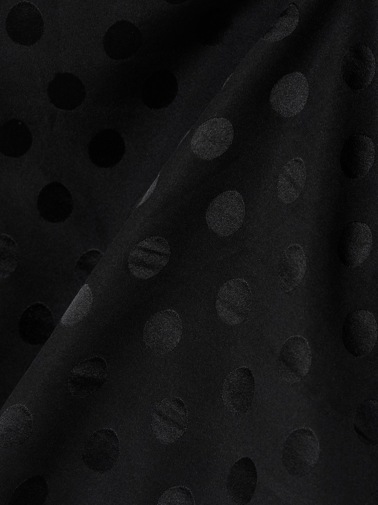 Esen Asymmetric Draped Polka-Dot Stretch-Silk Top