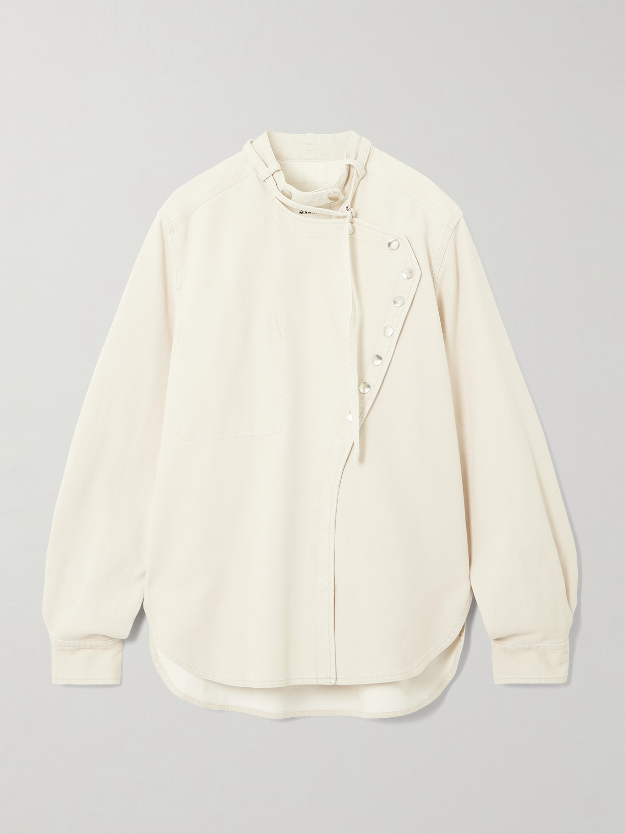 Isabel Marant Tess Studded Denim Shirt In Gold