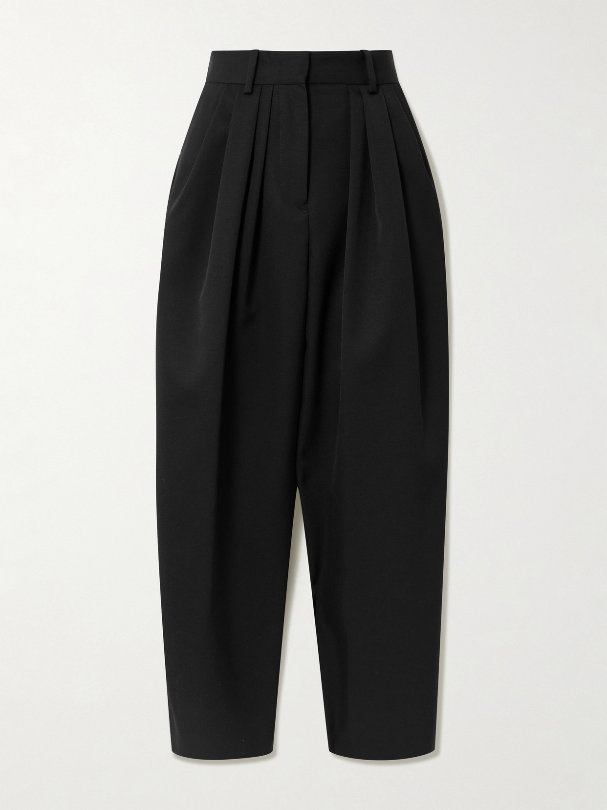 Isabel Marant Janice Pleated Wool-twill Tapered Pants In Black