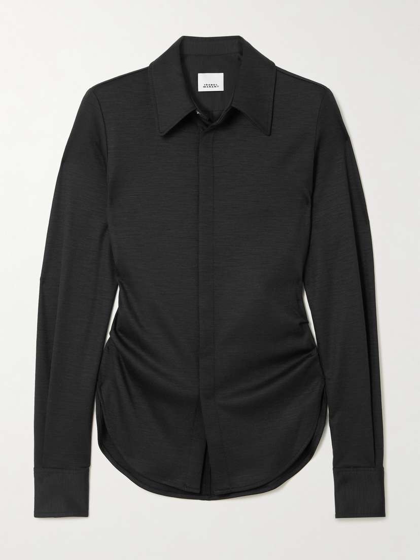 Isabel Marant Romea Ruched Wool-jersey Shirt