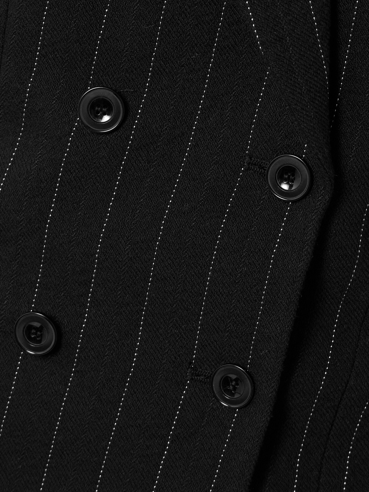 Isabel Marant Maia Double-breasted Pinstriped Cotton-blend Herringbone Blazer In Black