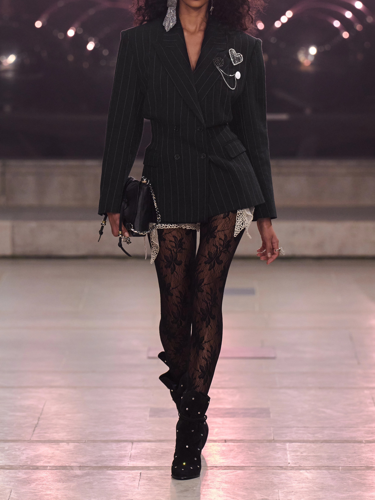 Isabel Marant Maia Double-breasted Pinstriped Cotton-blend Herringbone Blazer In Black