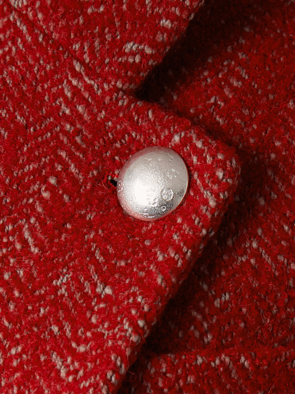 Isabel Marant Giusa Double-breasted Herringbone-twill Coat In Red