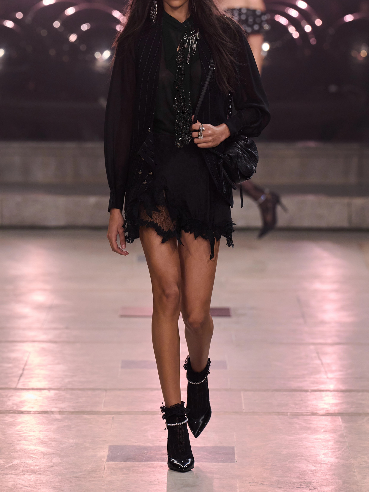 Isabel Marant Elaura Bead-embellished Semi-sheer Silk-georgette Blouse In Black