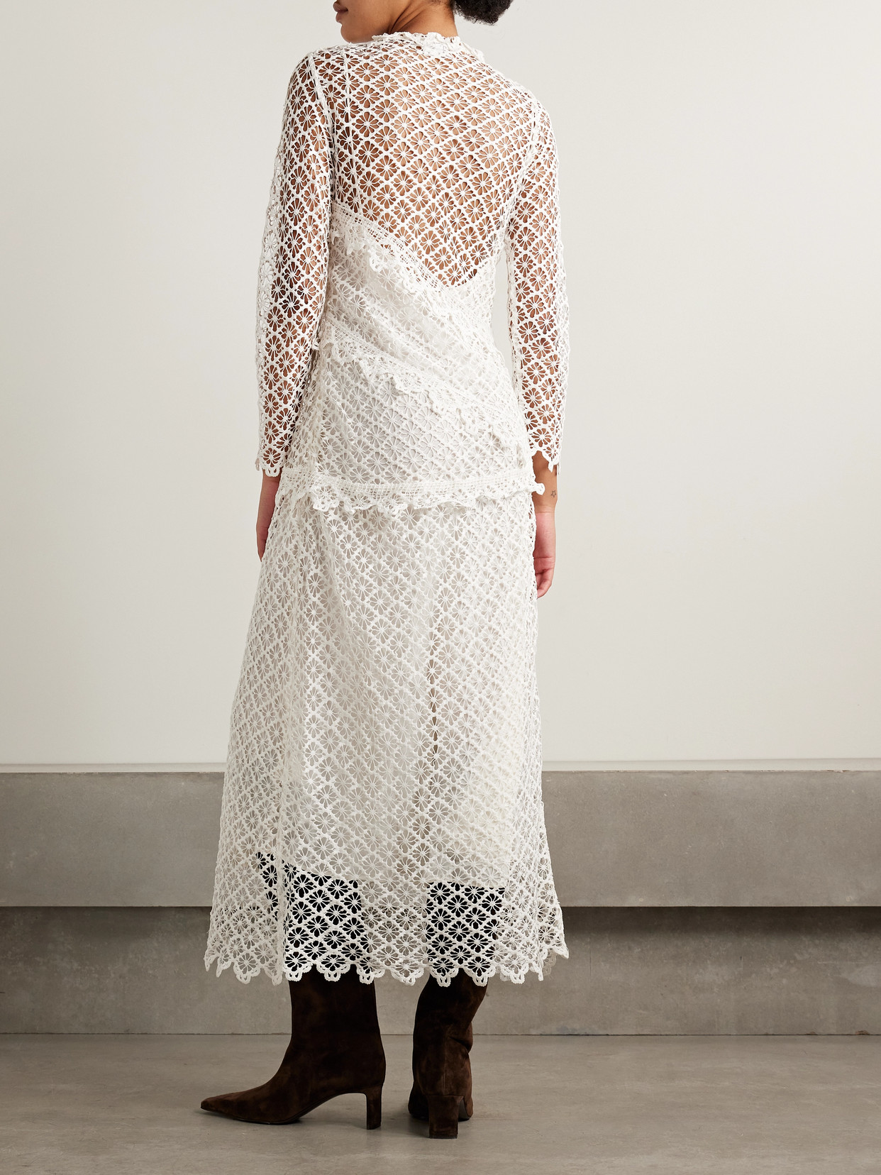 Isabel Marant Lisia Tiered Crocheted Cotton Midi Dress In White