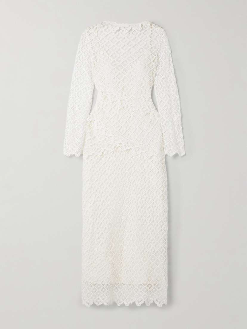 Isabel Marant Lisia Tiered Crocheted Cotton Midi Dress