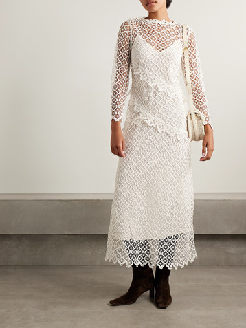 Isabel Marant Lisia tiered crocheted cotton midi dress
