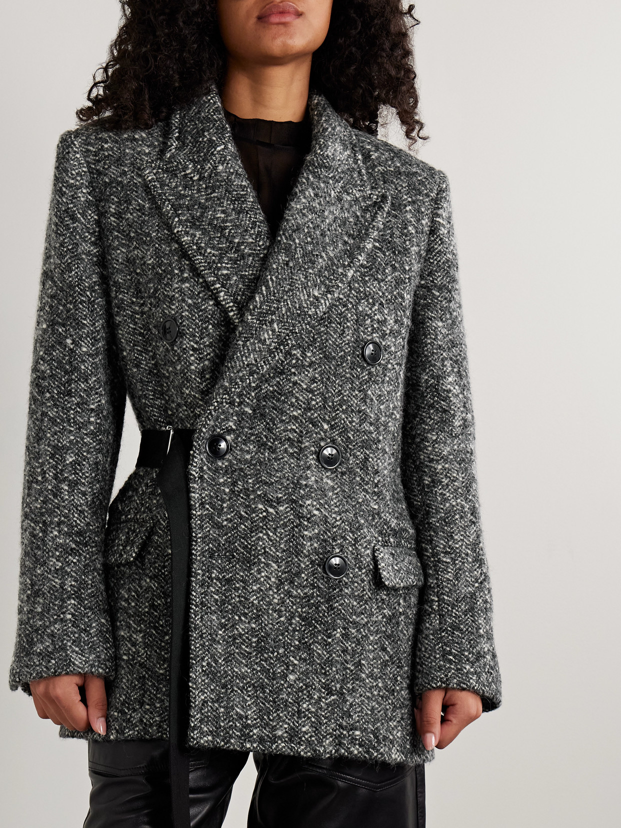 Isabel Marant Double-breasted Coat Featuring Belt Detail In Black