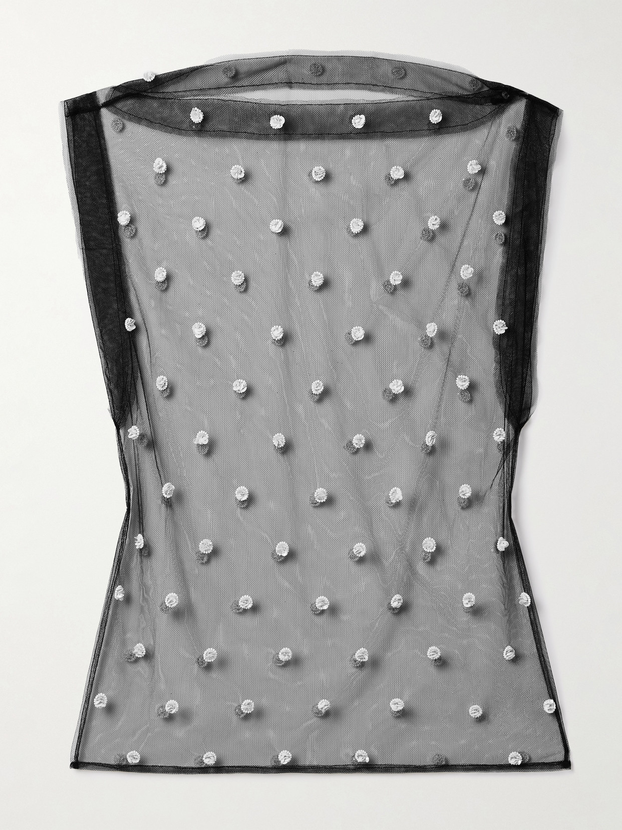 Isabel Marant Elicy Embellished Tulle Tank In Black