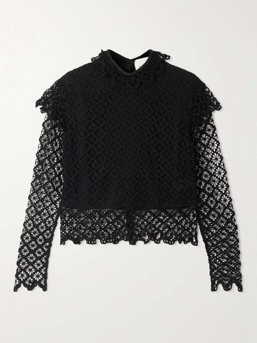 Isabel Marant Ludivine Layered Cotton Guipure Lace Top