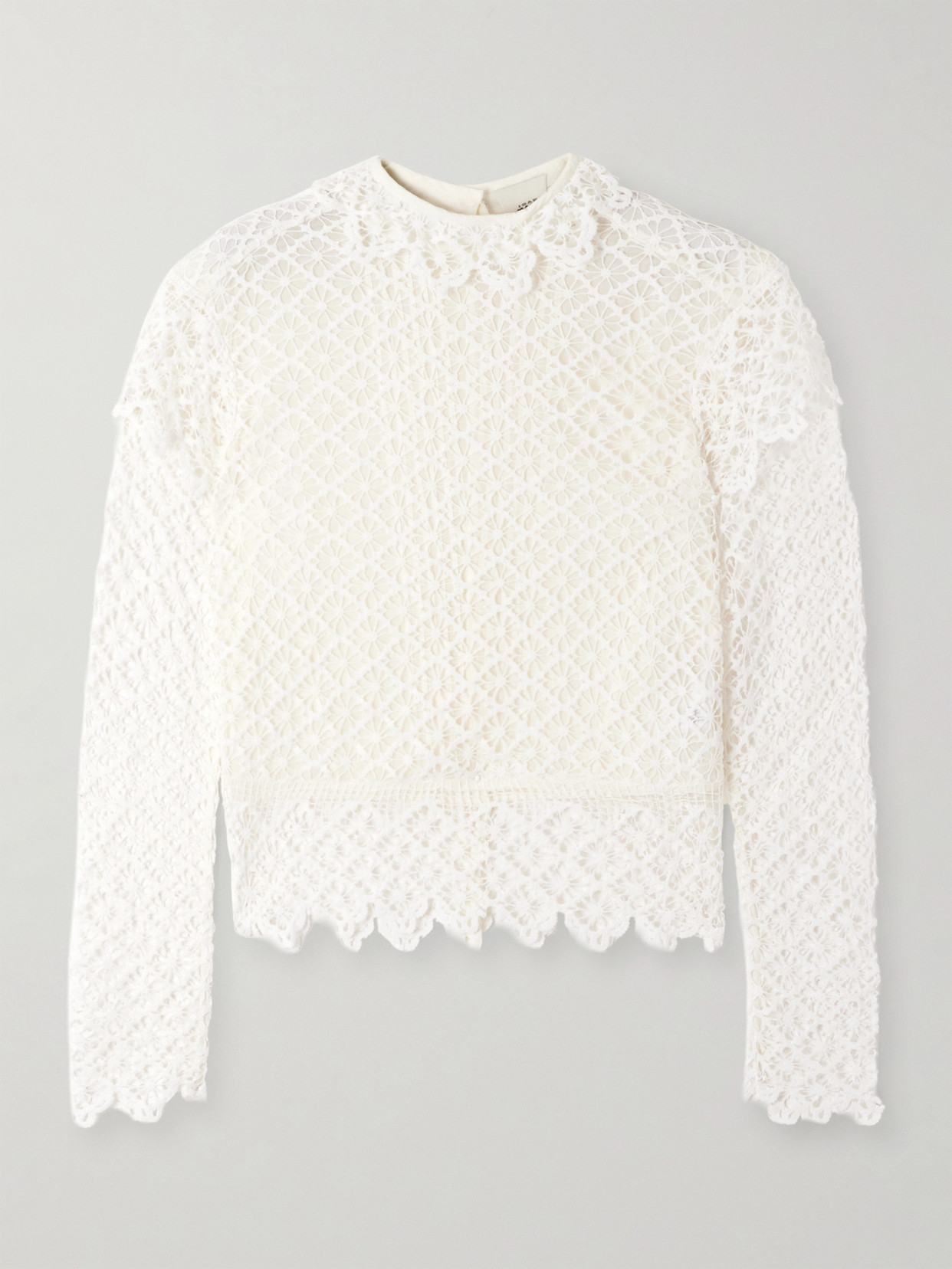 Isabel Marant Ludivine Layered Cotton Guipure Lace Top In White