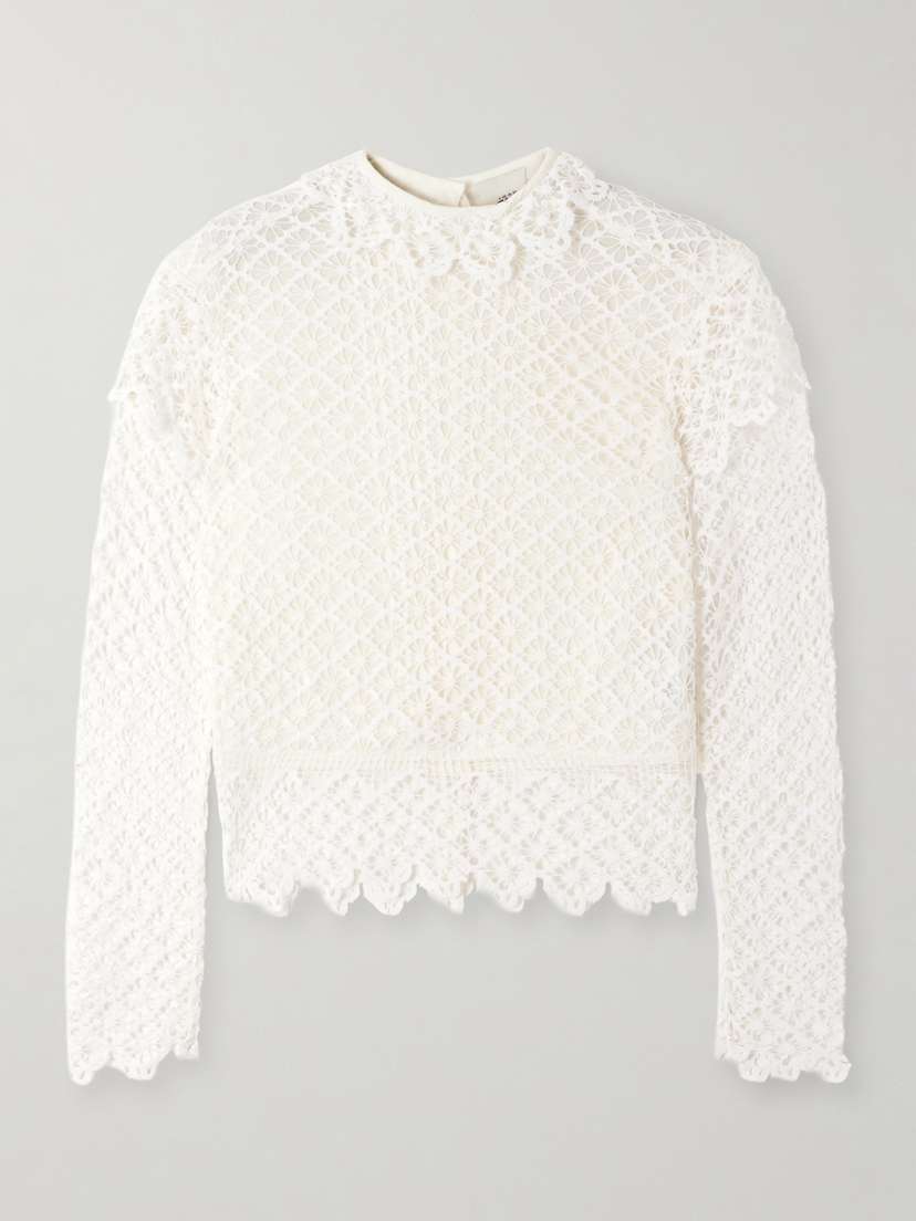 Isabel Marant Ludivine Layered Cotton Guipure Lace Top