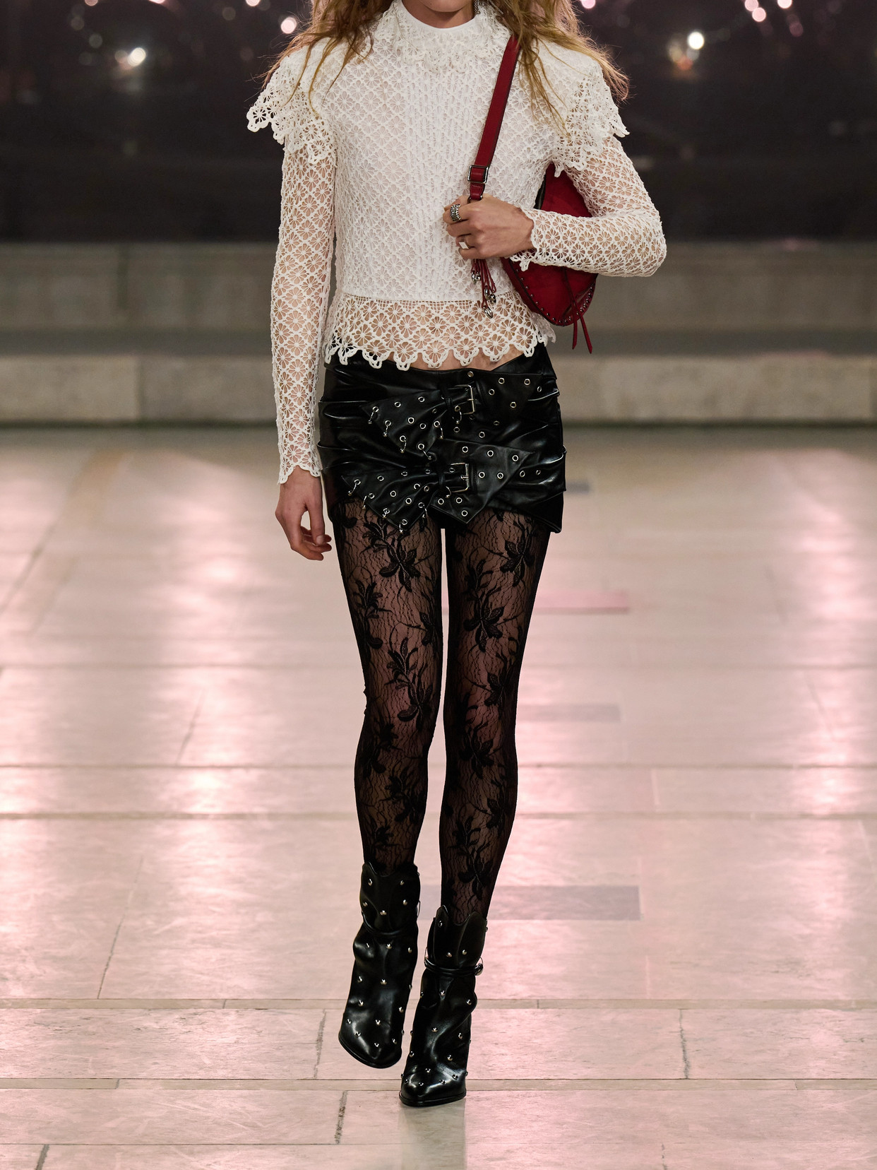 Ludivine Layered Cotton Guipure Lace Top