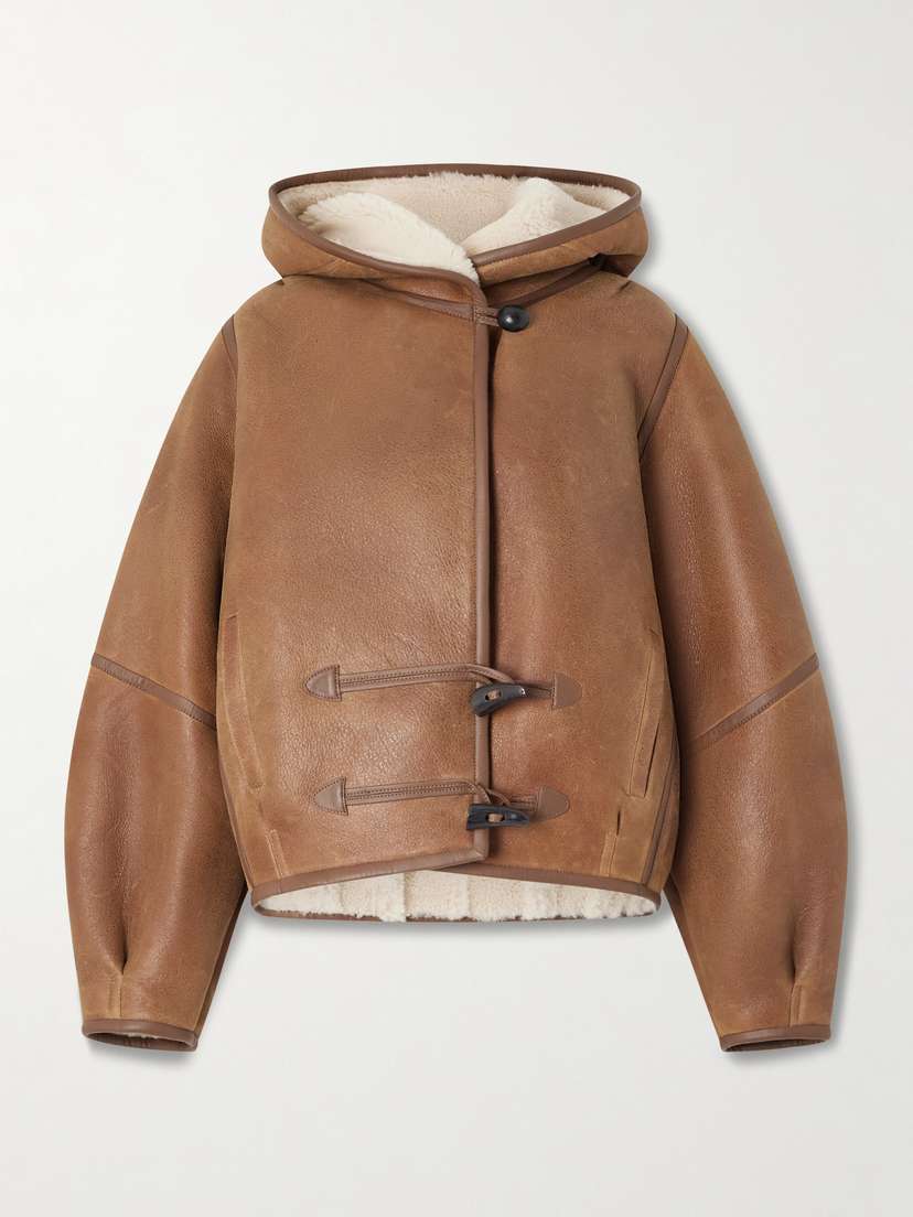 Isabel Marant Amiel Leather-trimmed Shearling Hooded Jacket