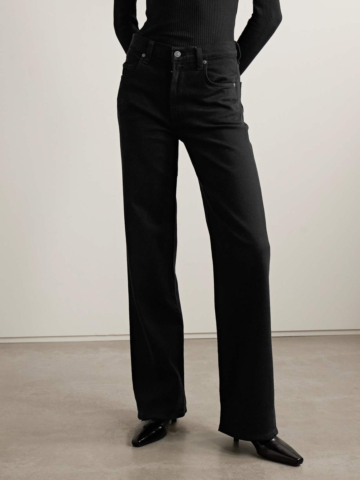 Citizen Of Humanity Annina High-rise Wide-leg Jeans In Black