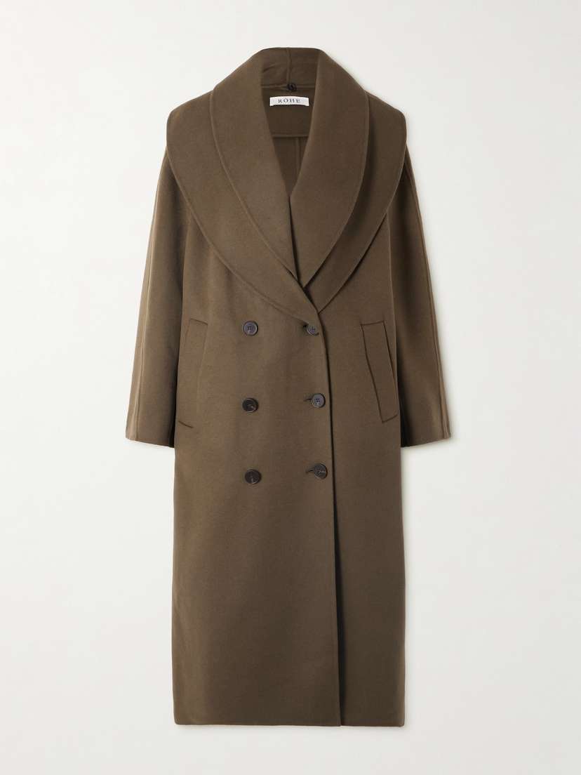 RÓHE Double-breasted Scarf-detailed Layered Wool Coat