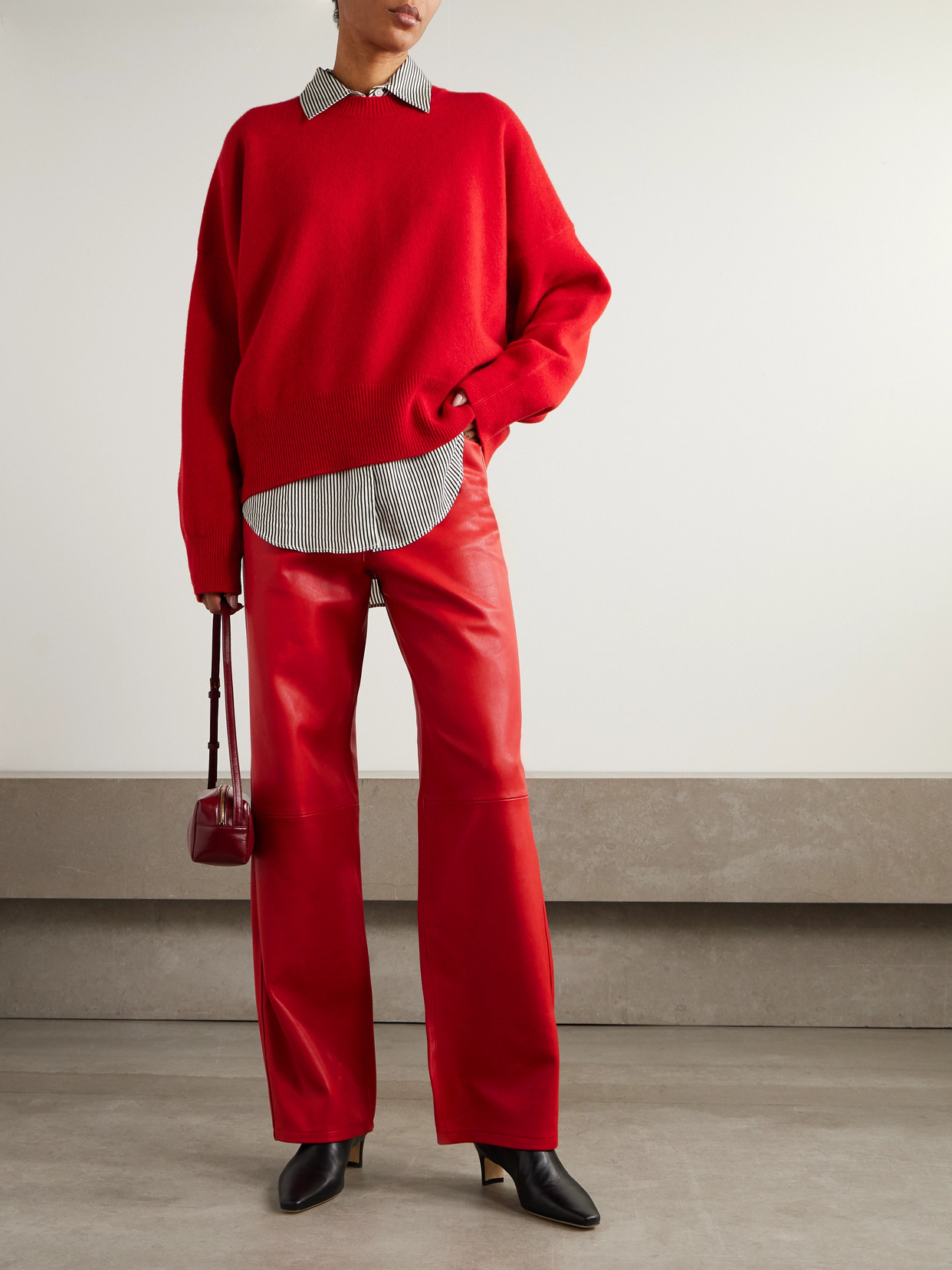 Rohe Oversized Wool-blend Sweater In Red