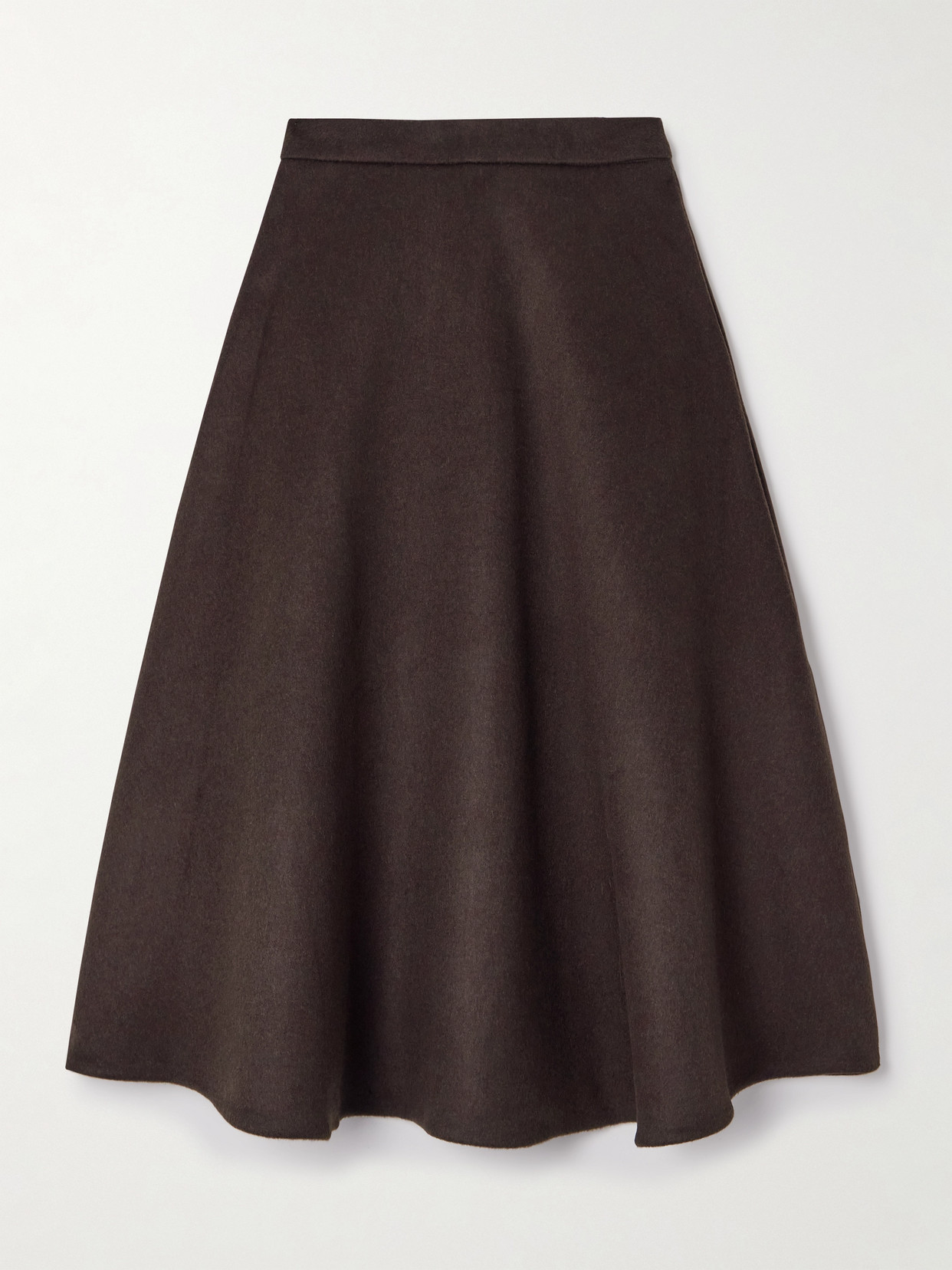 Rohe Recycled Wool-blend Felt Midi Skirt In Brown