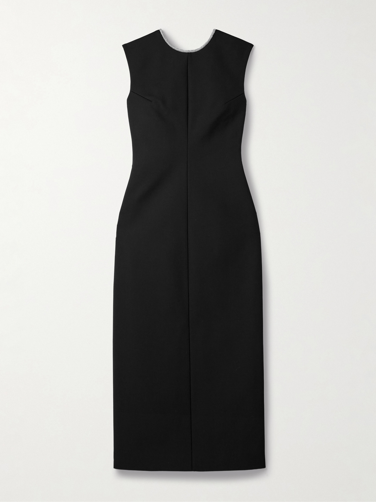 Rohe Charliana Open-back Crystal-embellished Wool-blend Maxi Dress In Black