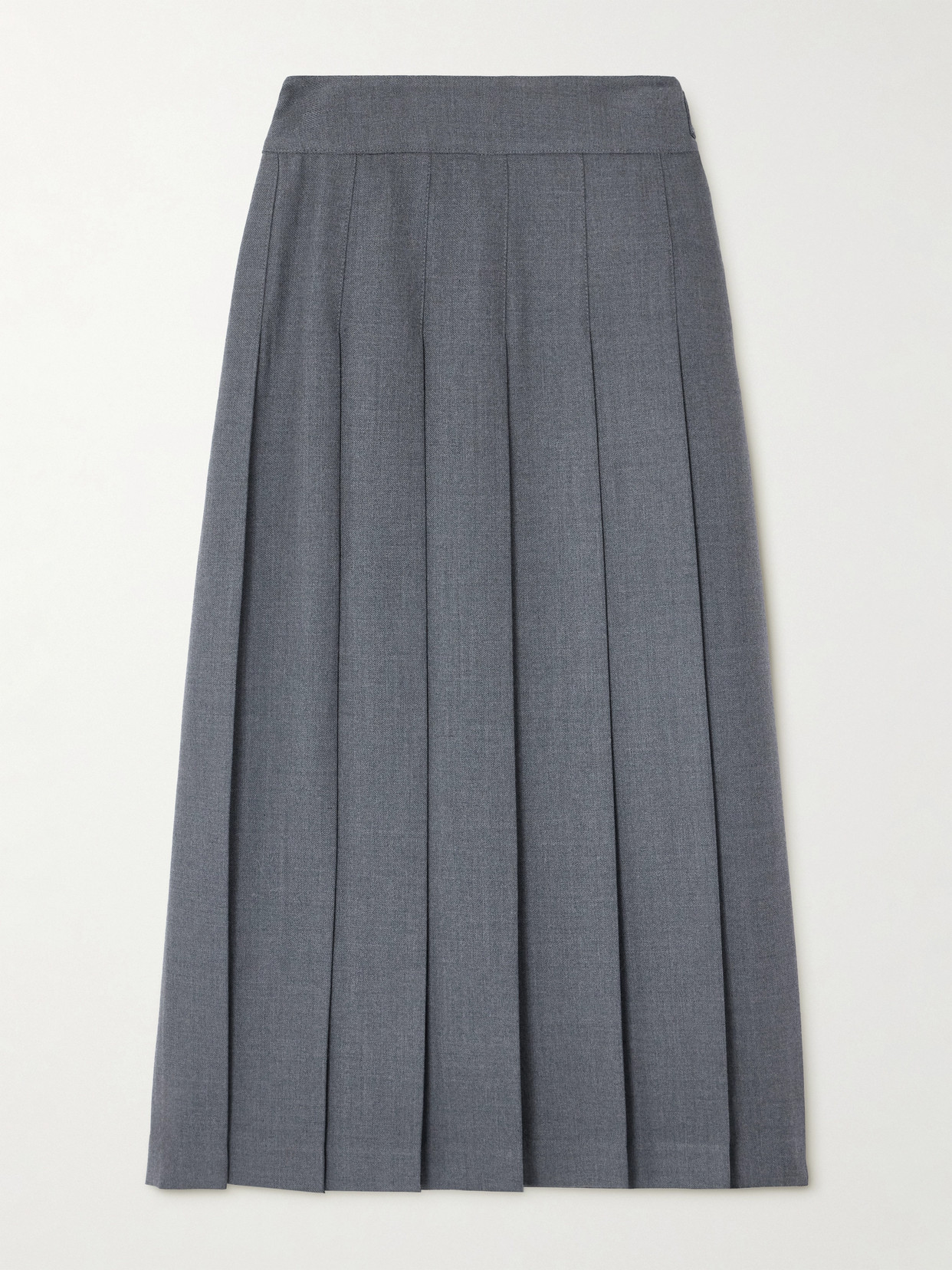 Rohe Pleated Twill Midi Wrap Skirt In Gray