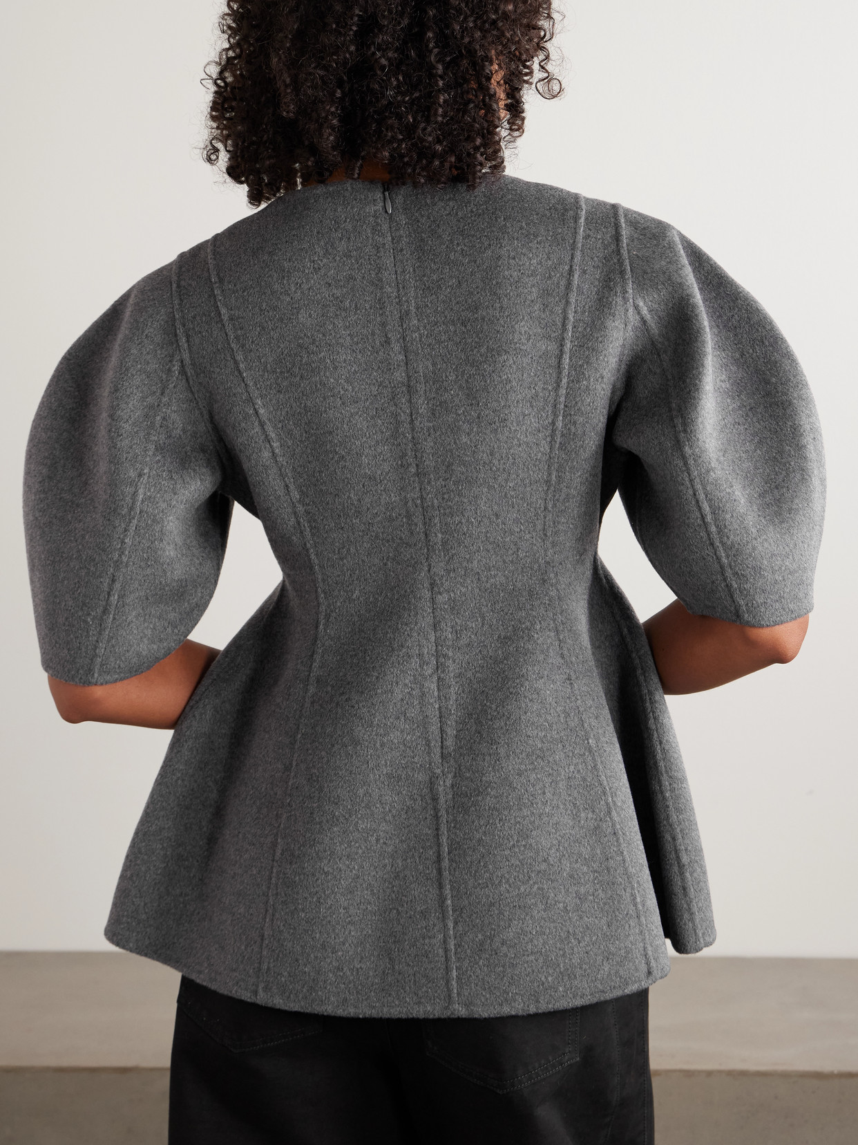 Rohe Brushed Wool And Cashmere-blend Felt Top In Gray