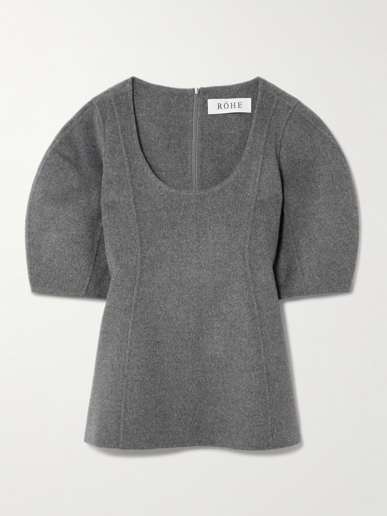 Rohe Brushed Wool And Cashmere-blend Felt Top In Gray