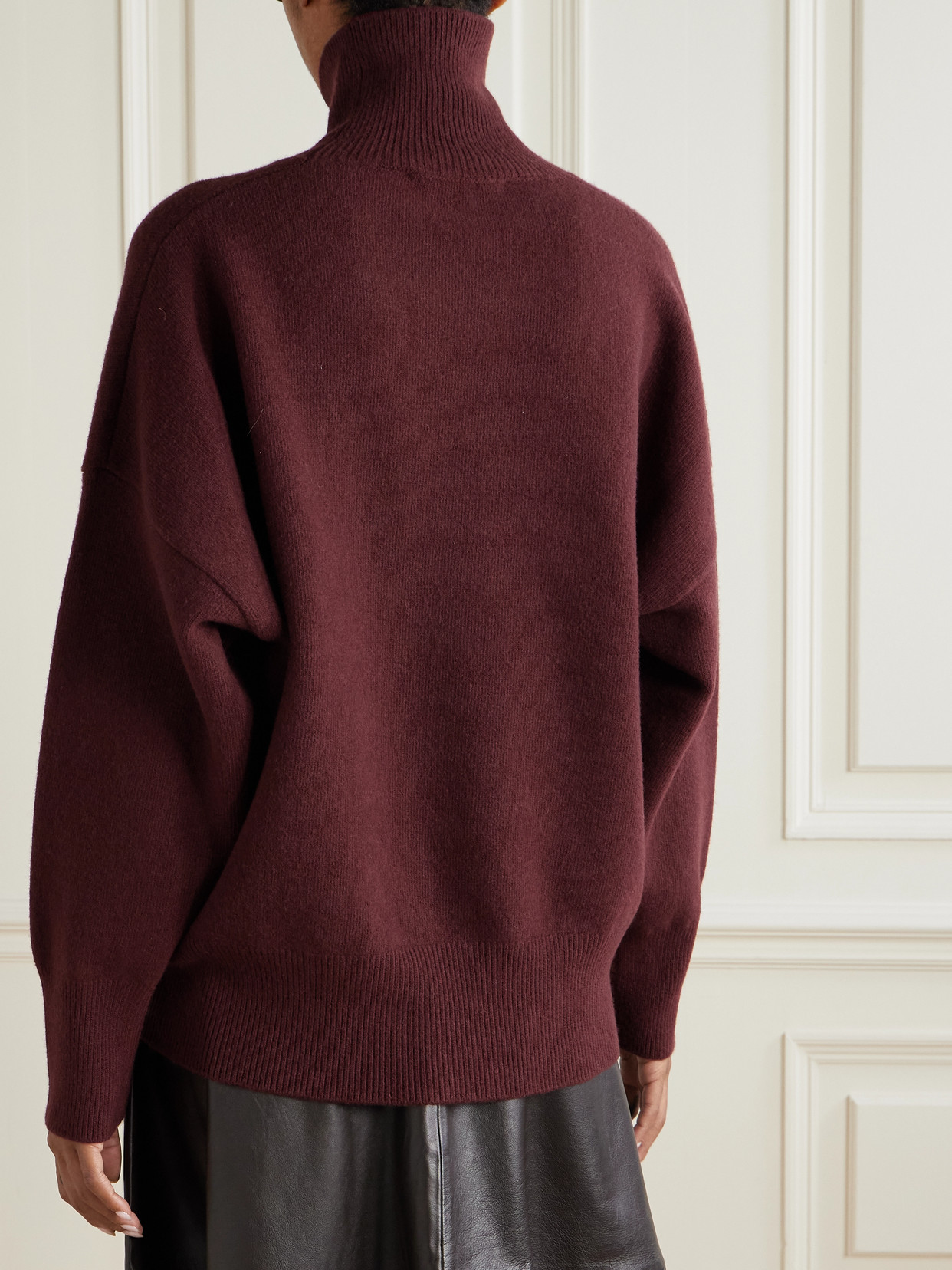 Rohe Wool-blend Turtleneck Sweater In Burgundy