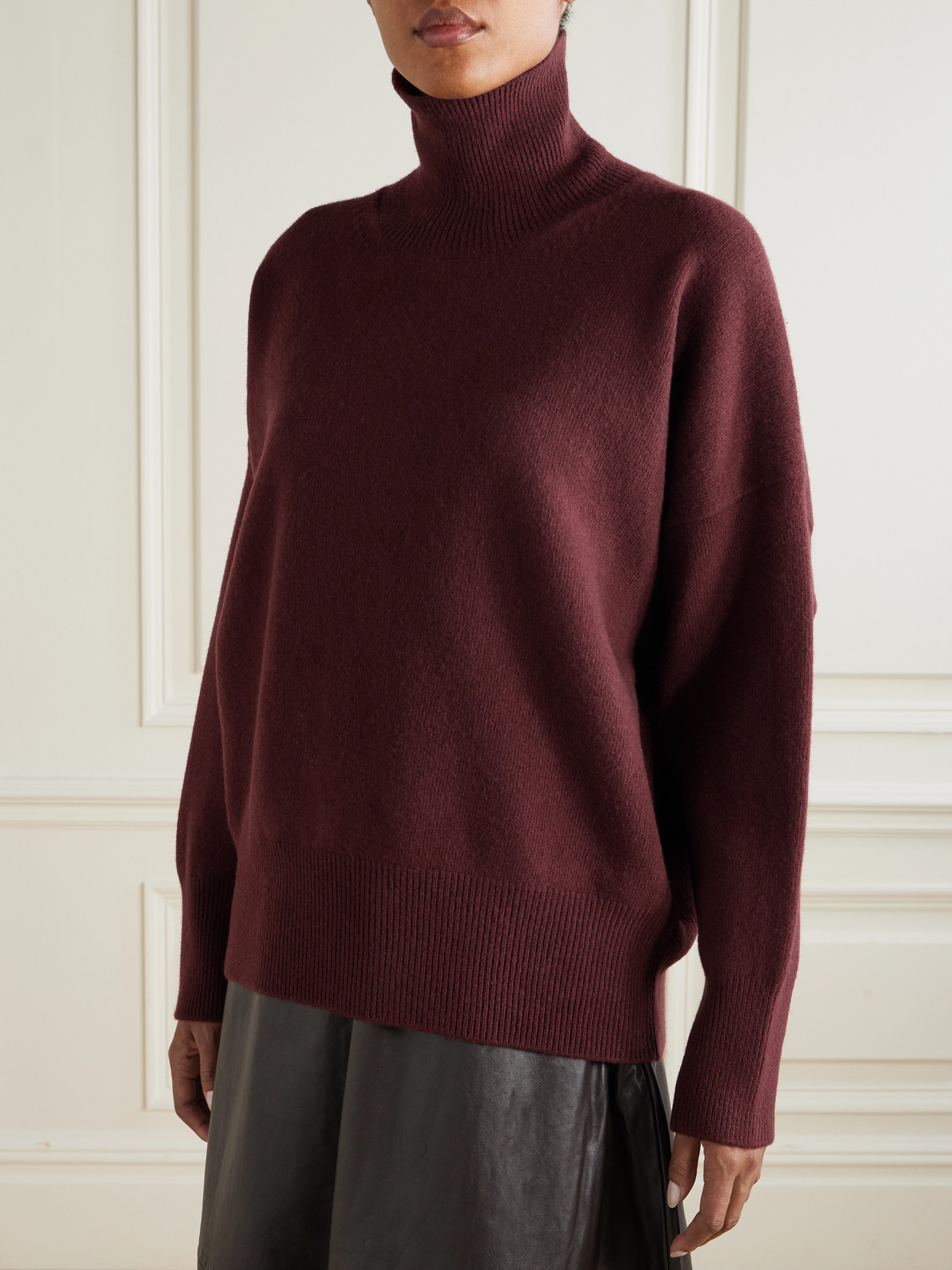 Rohe Wool-blend Turtleneck Sweater In Burgundy