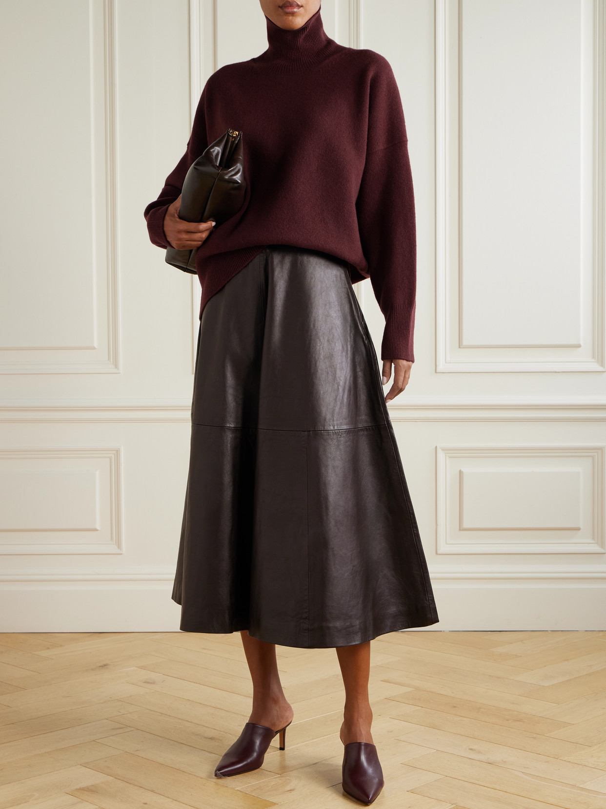 Rohe Wool-blend Turtleneck Sweater In Burgundy