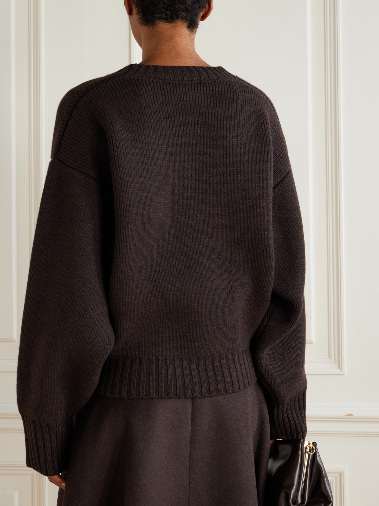 Rohe Sculptural Compact-knit Sweater In Brown