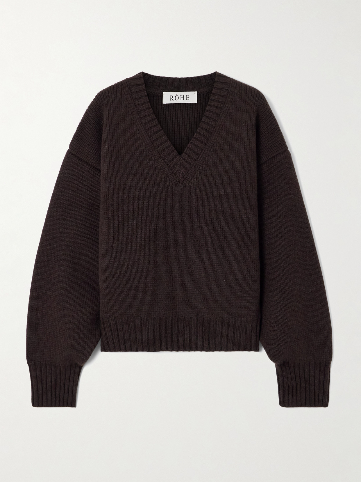 Rohe Oversized Ribbed Wool Sweater In Brown