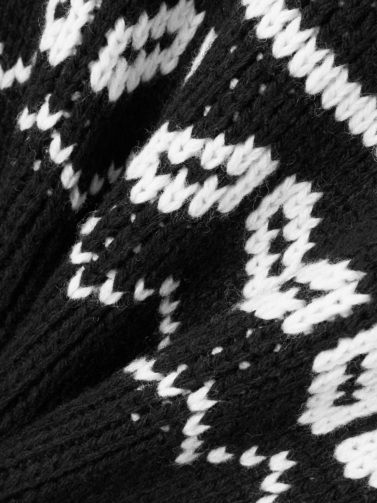 Rohe Cropped Fair Isle Wool Sweater In Black
